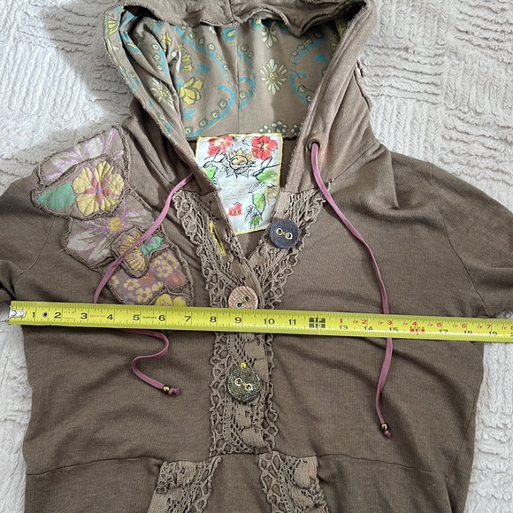 Lacey J sweatshirt hoodie hand crafted unique design Size Medium - Picture 14 of 16